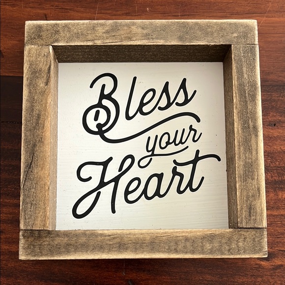 NWOT Bless Your Heart Wooden Sign - Picture 2 of 5